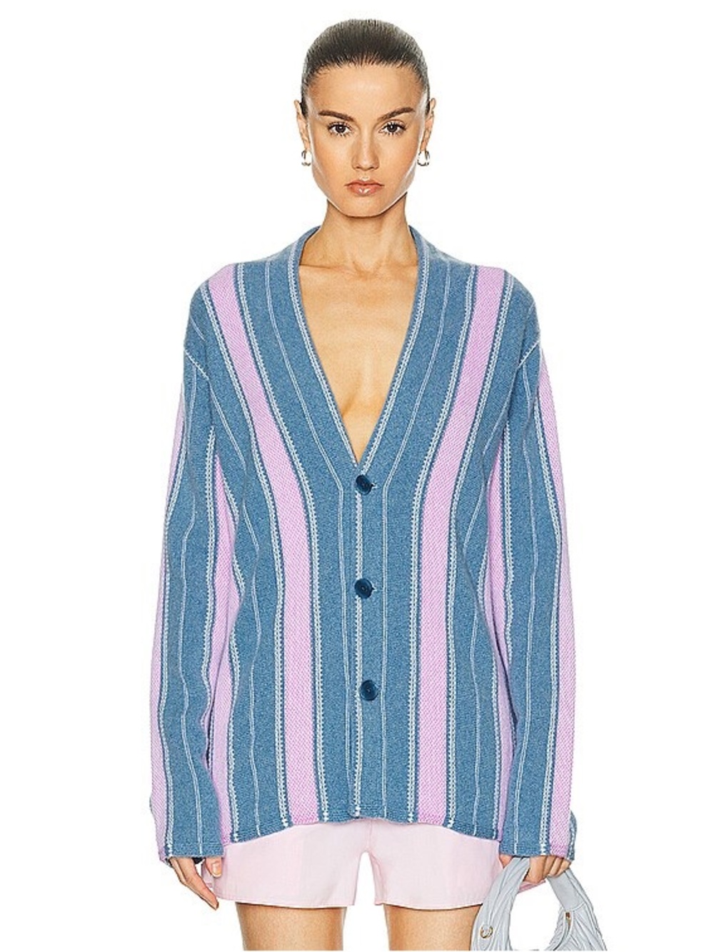 Guest In Residence 100% Cashmere Baja Everywhere Stripe Jacquard Cardigan